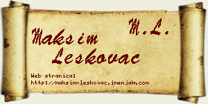 Maksim Leskovac vizit kartica